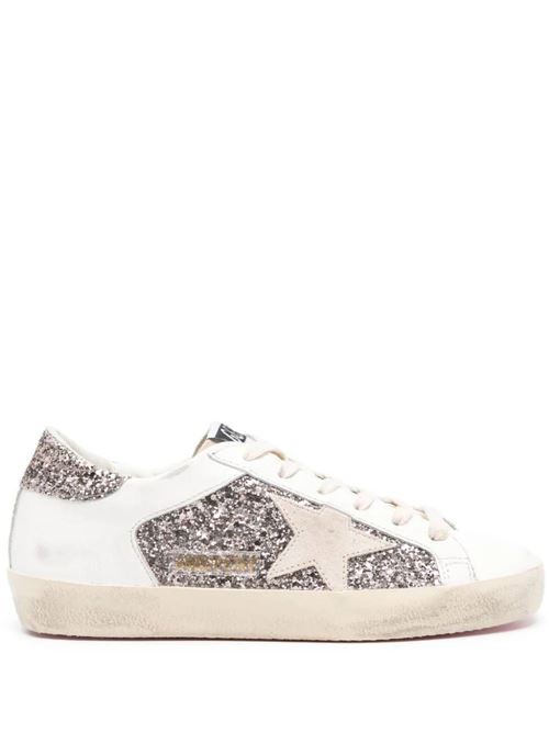 White/silver-tone calf leather senaker Golden Goose | GWF00103F00537282533